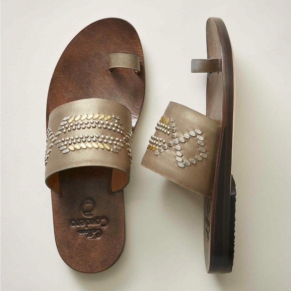 Calleen Cordero “Fonda” metallic leather sandals. New in original box. - Picture 7 of 9